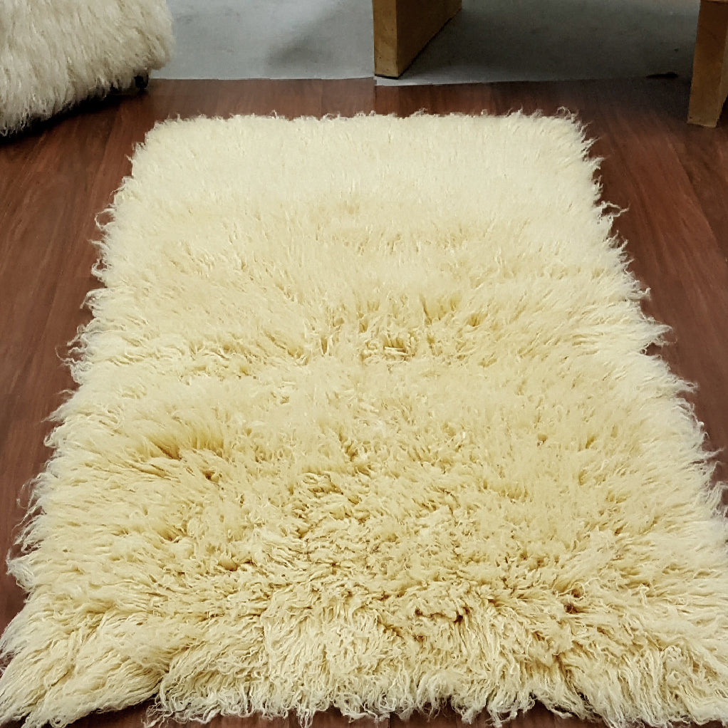 SUPER THICK 3X5 YELLOW FLOKATI RUG | THICK 3000gsm WEIGHT | LONG 3.5
