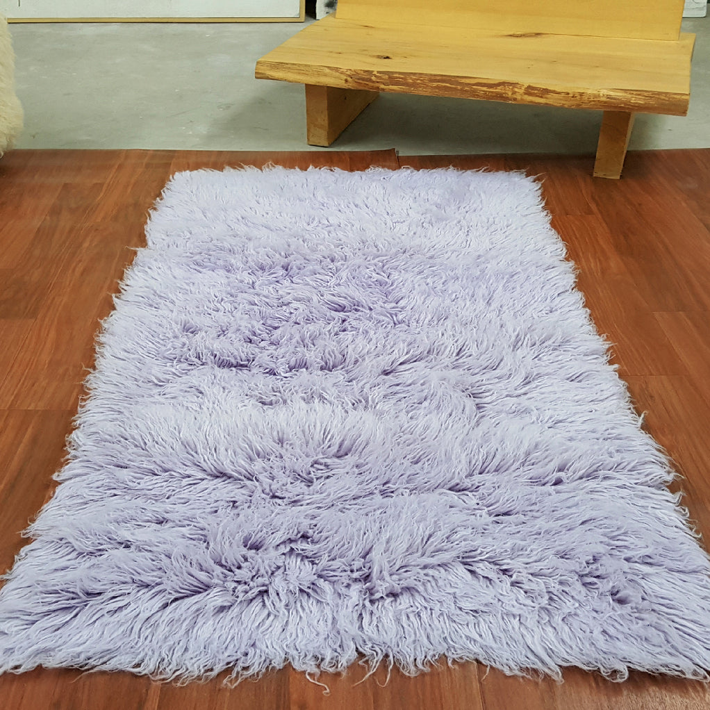 SUPER PLUSH 3X5 LAVENDER FLOKATI RUG | THICK 3000gsm WEIGHT | LONG 3.5