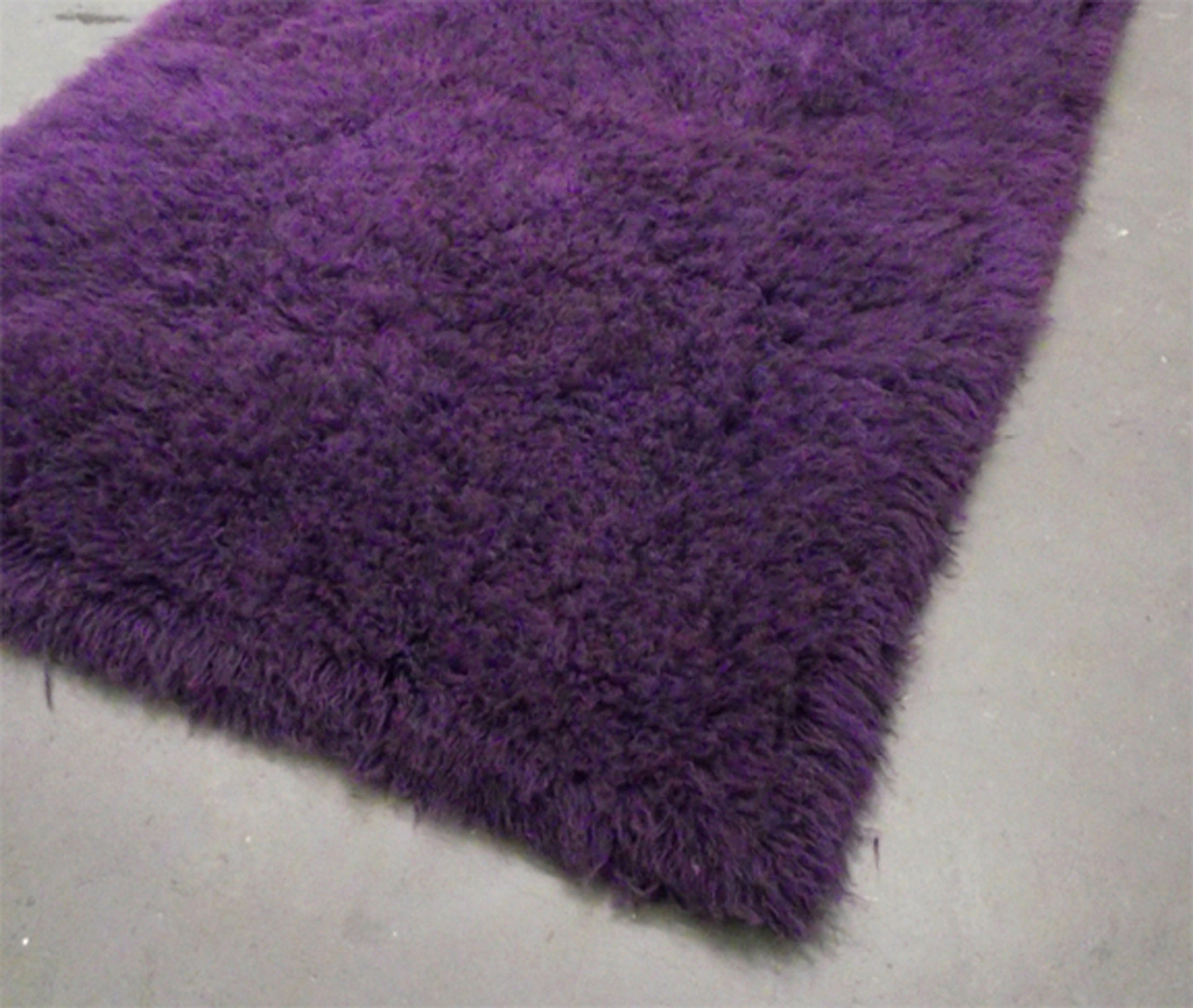 SUPER THICK 6X9 PURE PURPLE FLOKATI RUG | LONG 3.5