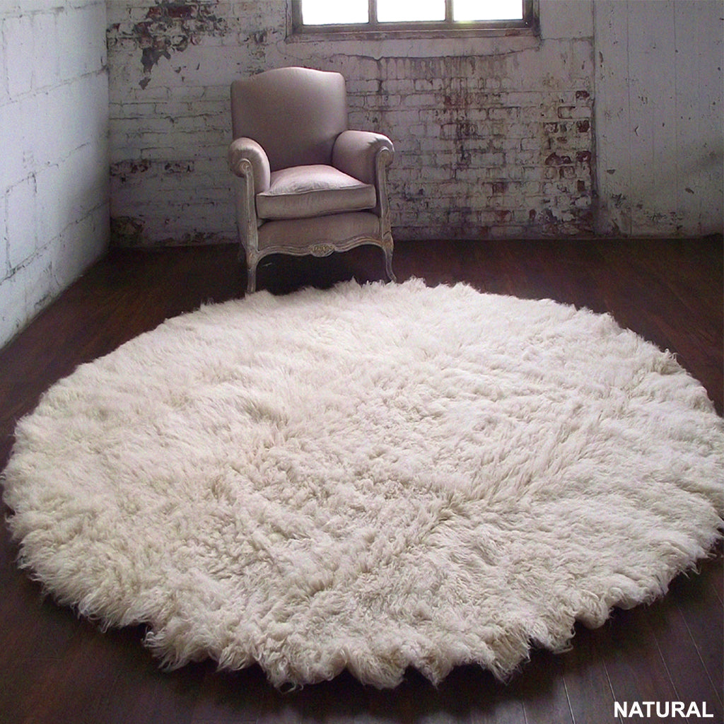 SUPER THICK ROUND FLOKATI RUG | PLUSH 3.5