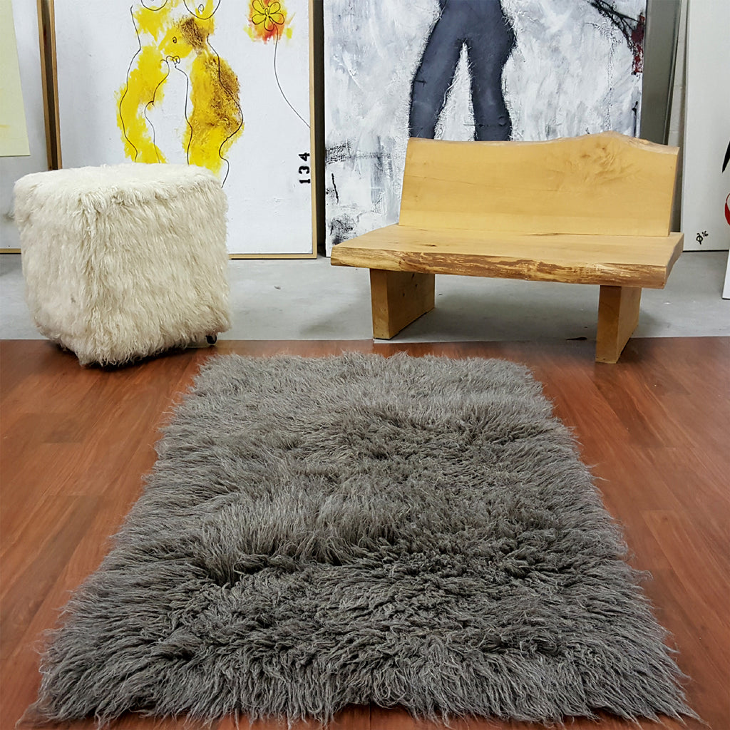 BEAUTIFUL 3X5 GRAY FLOKATI RUG💥THICK 3000 GRAM WEIGHT💥LONG 3.5