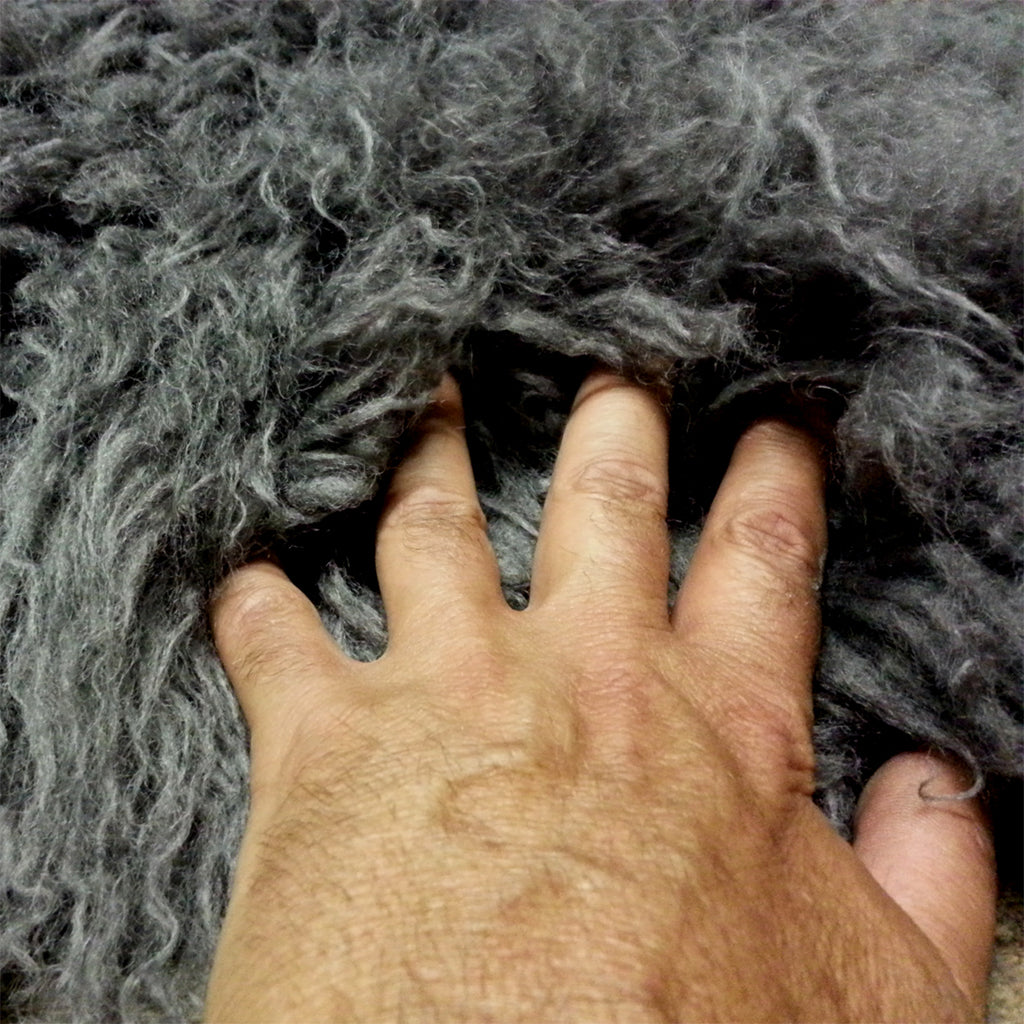 BEAUTIFUL 3X5 GRAY FLOKATI RUG💥THICK 3000 GRAM WEIGHT💥LONG 3.5
