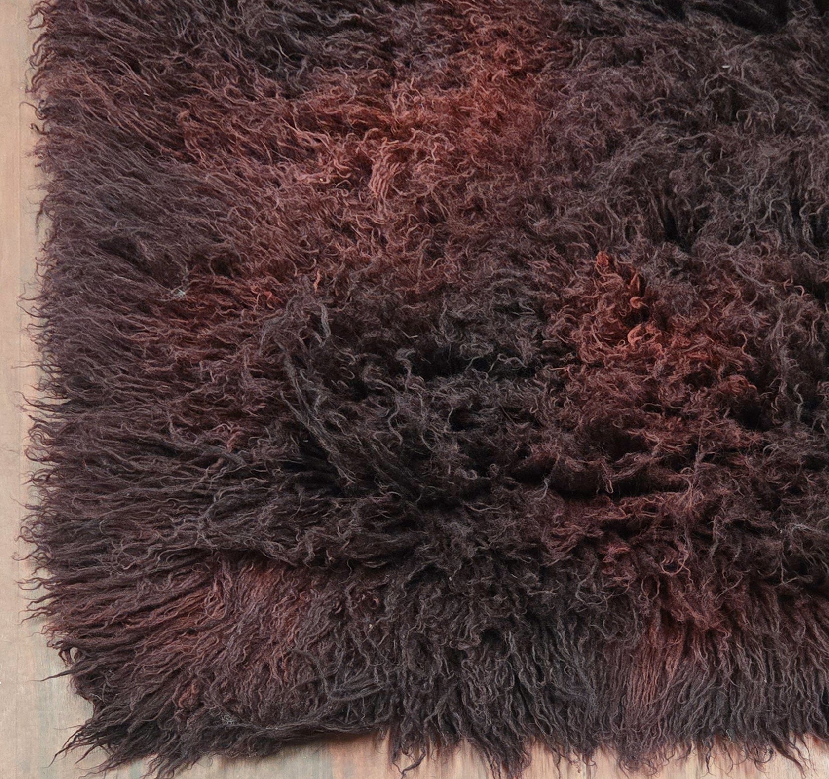 ULTRA-PLUSH DEEP RED SWIRLED FLOKATI RUG |  THICK 4