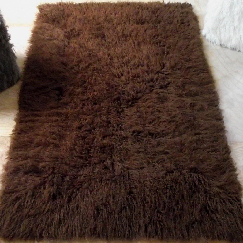 SUPER THICK 3X5 CHOCOLATE FLOKATI RUG | THICK 3000gsm WEIGHT | LONG 3.5