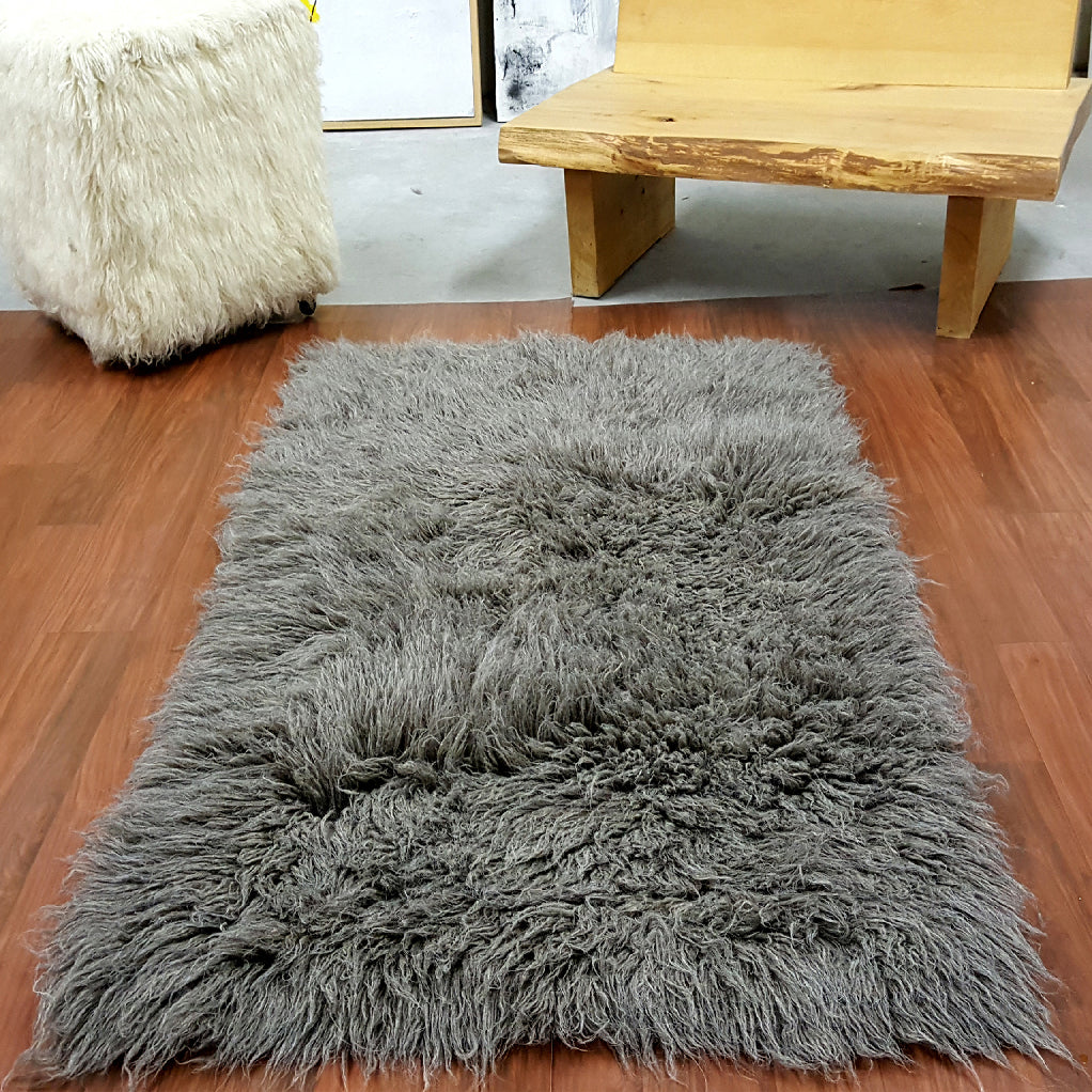 SUPER THICK 3X5 GRAY FLOKATI RUG | THICK 3000gsm WEIGHT | LONG 3.5