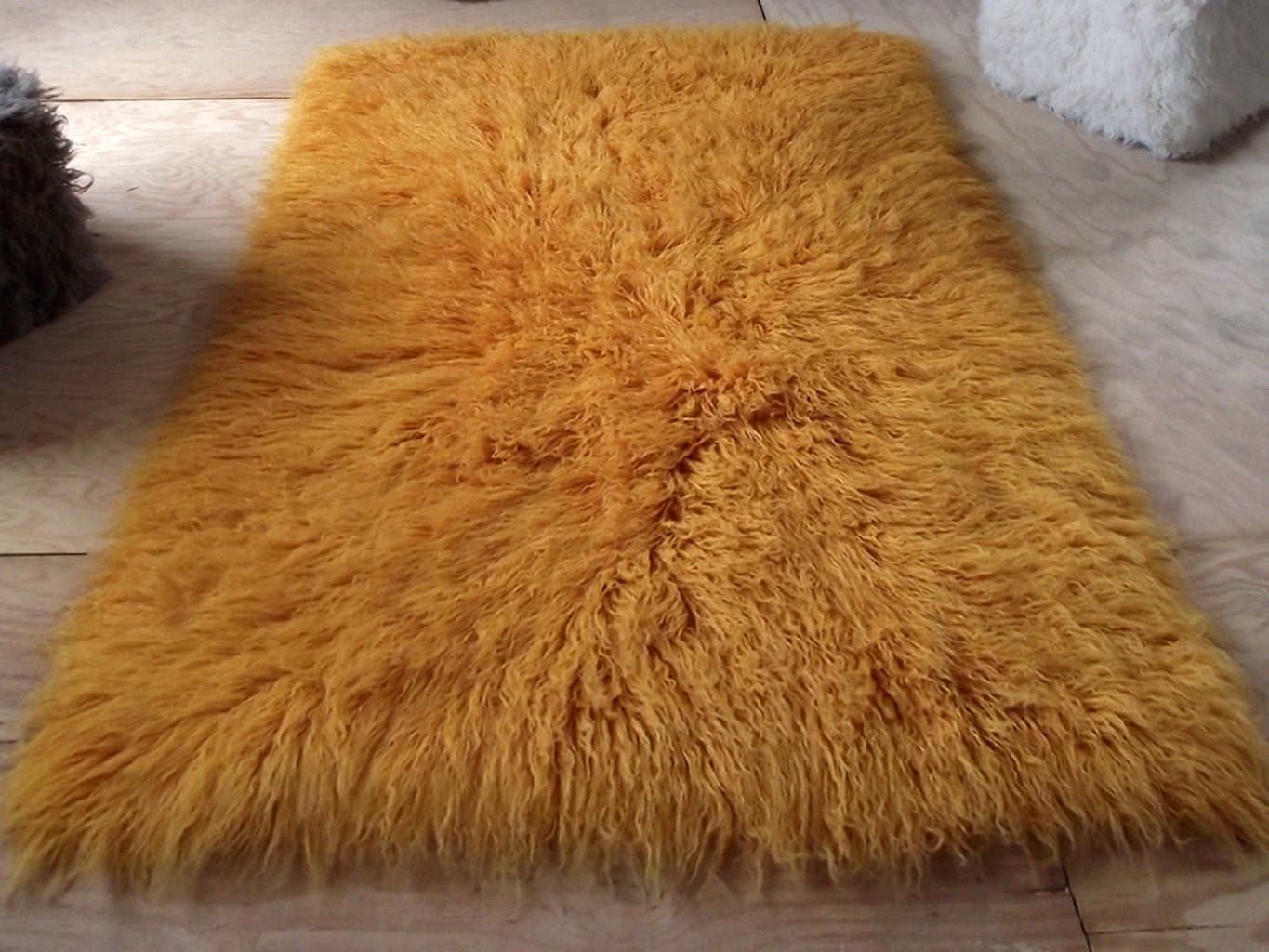 SUPER THICK 3X5 MUSTARD FLOKATI RUG | THICK 3000gsm WEIGHT | LONG 3.5