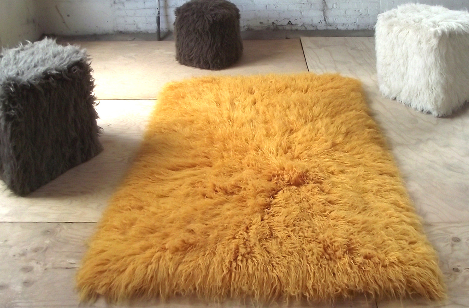 SUPER THICK 3X5 MUSTARD FLOKATI RUG | THICK 3000gsm WEIGHT | LONG 3.5