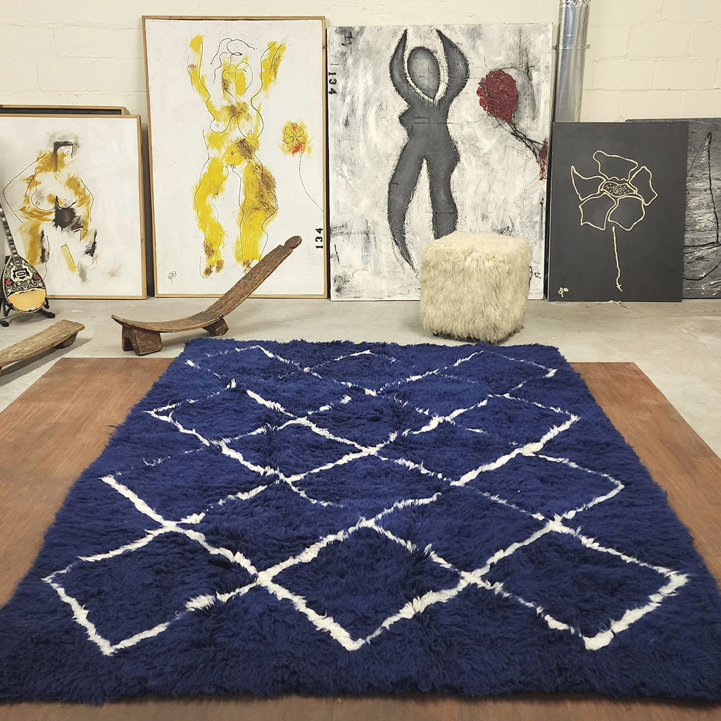 LAST ONE! STUNNING 7x10 DESIGNER FLOKATI RUG | THICK 4