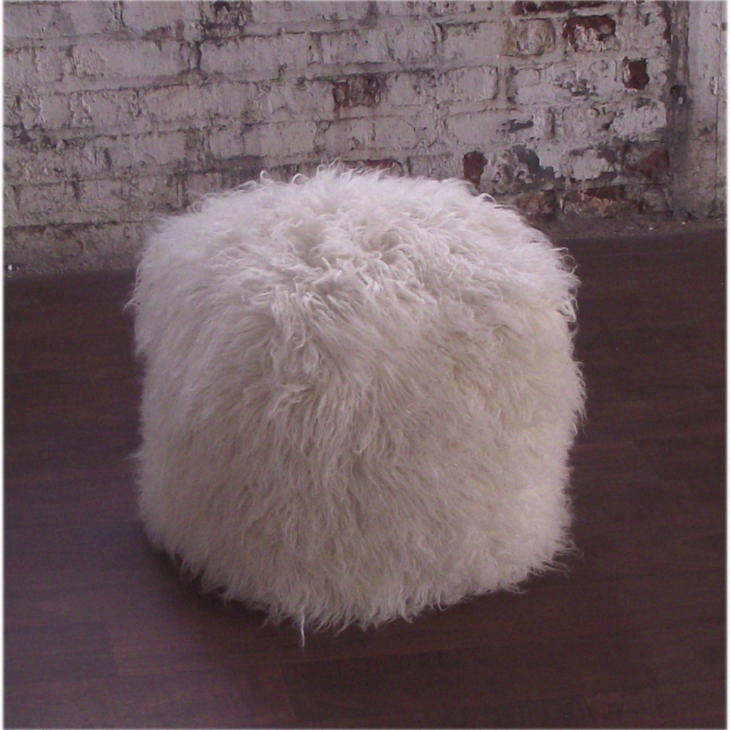 FLUFFY FLOKATI OTTOMAN💥SHAGGY POOF💥ROOM ACCENT