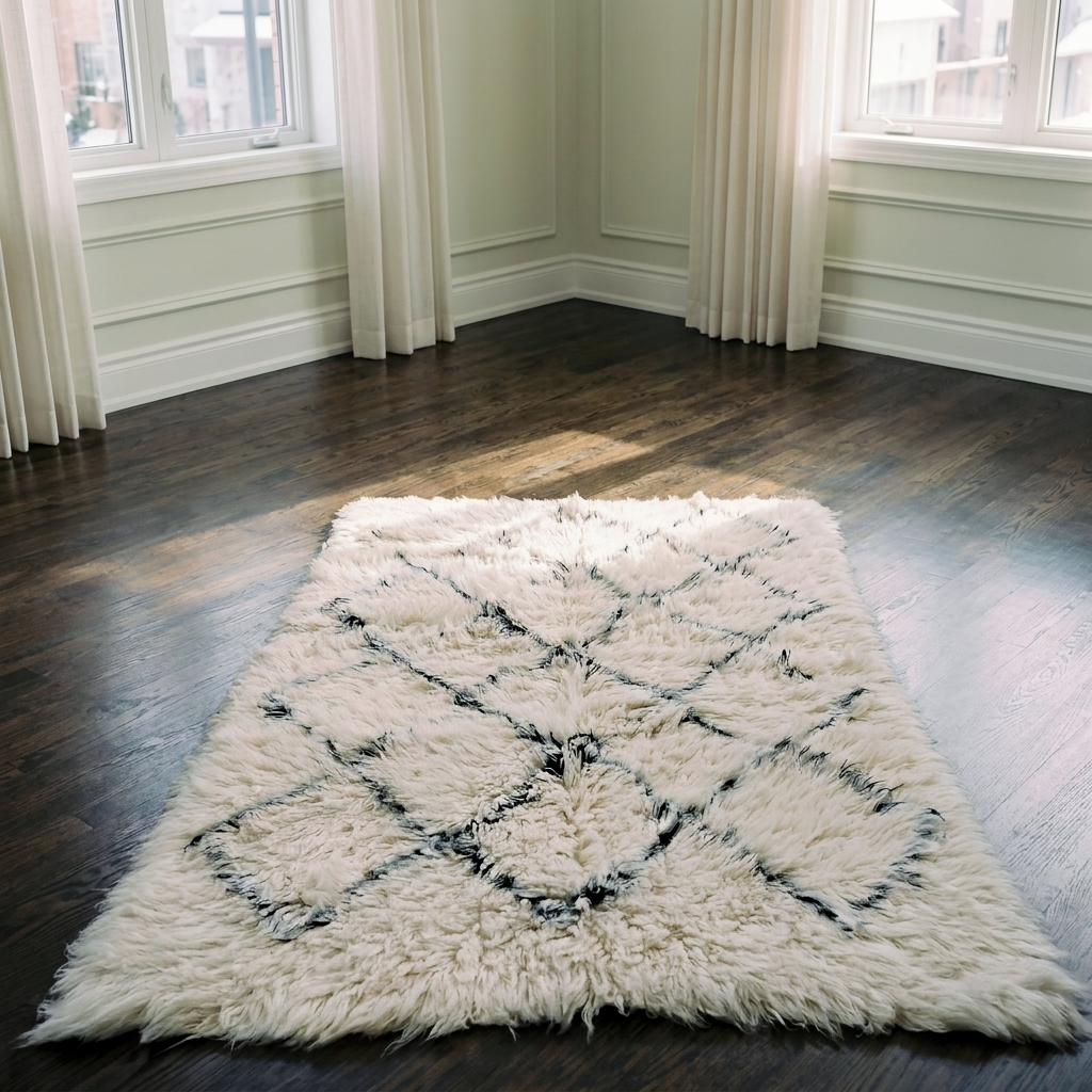 STYLISH DIAMOND DESIGN FLOKATI RUG | PLUSH 4