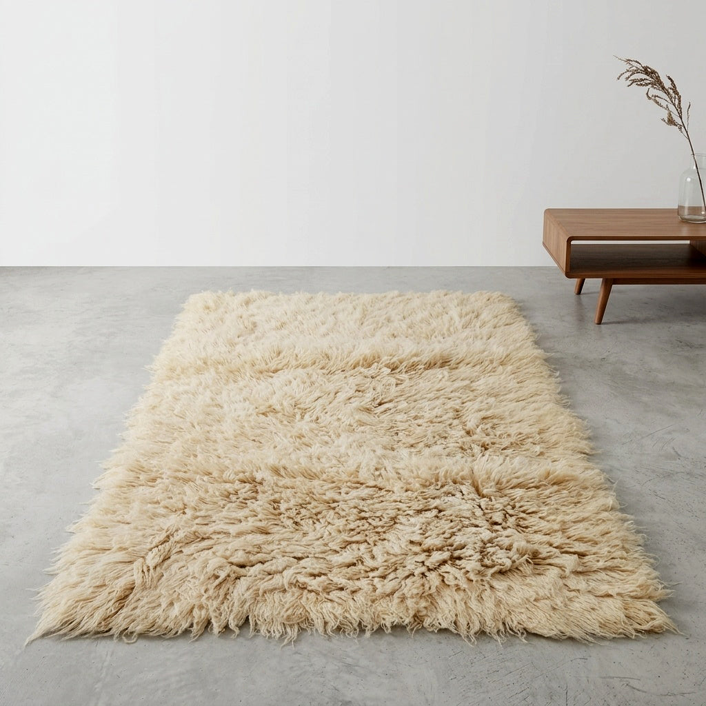 STYLISH 3x5 TAN FLOKATI RUG💥THICK 3.5