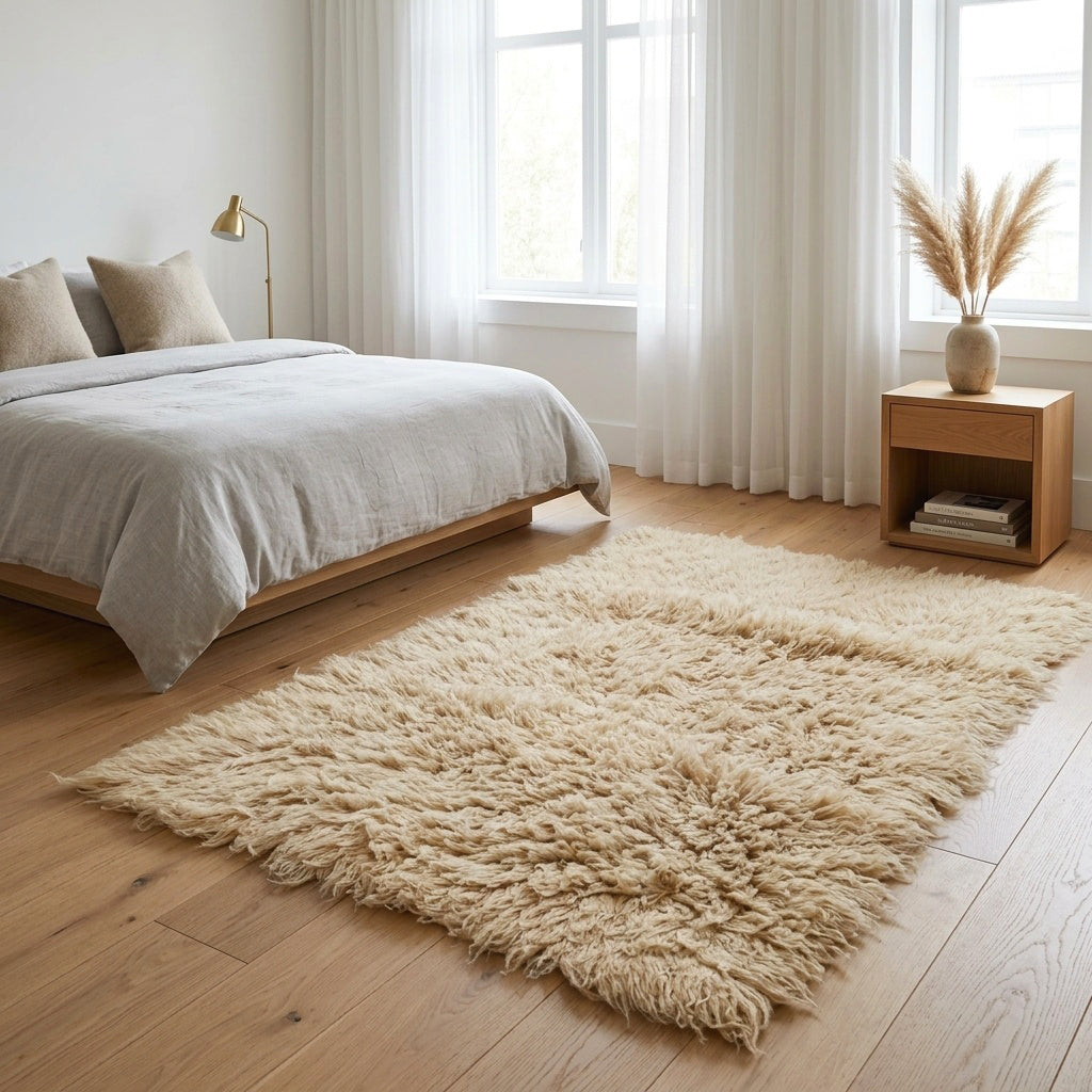 STYLISH 3x5 TAN FLOKATI RUG💥THICK 3.5