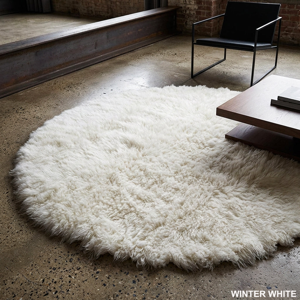 SUPER THICK ROUND FLOKATI RUG | PLUSH 3.5