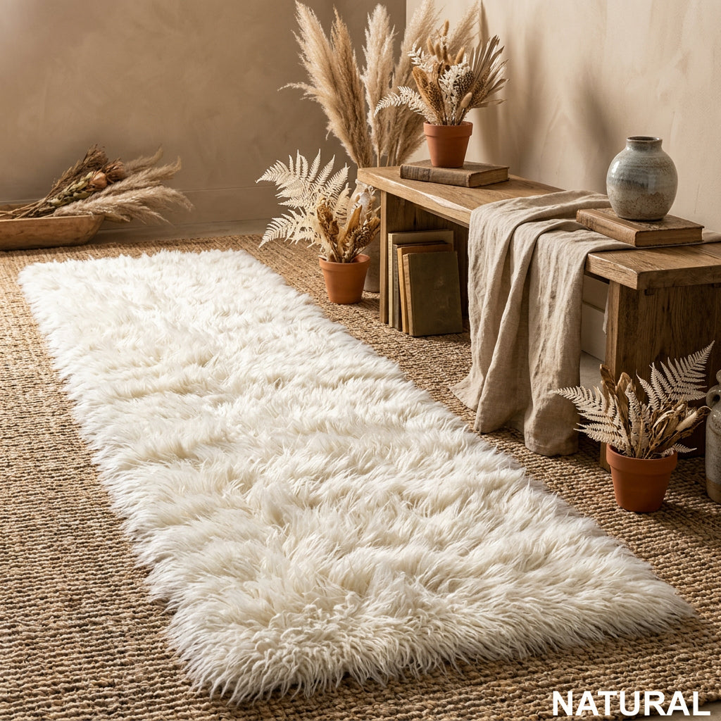 SHAGGY FLOKATI WOOL RUNNERS | LOW PROFILE 3” PILE | 2000 GRAM WEIGHT