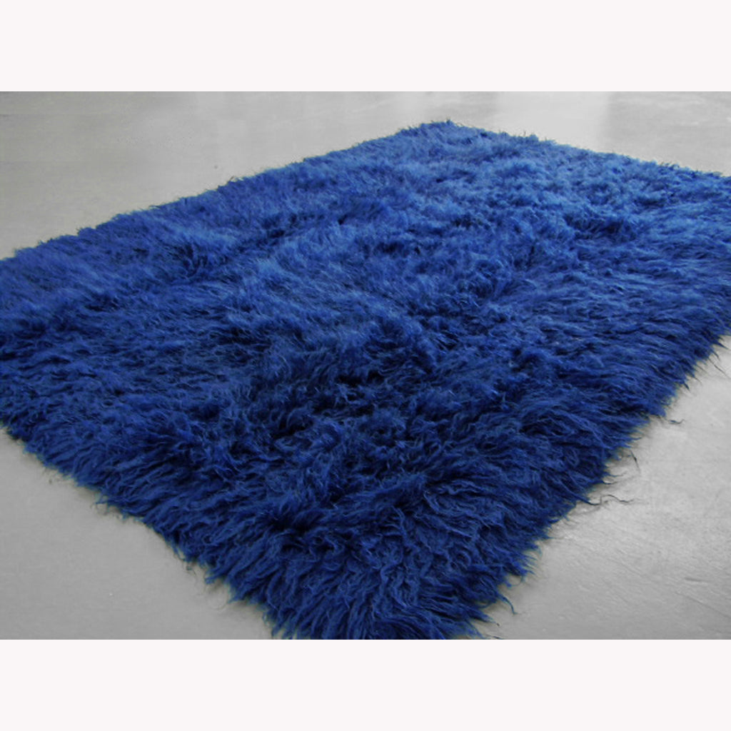 STYLISH 4X6 DENIM BLUE FLOKATI RUG | THICK 3000gsm WEIGHT | LONG 3.5