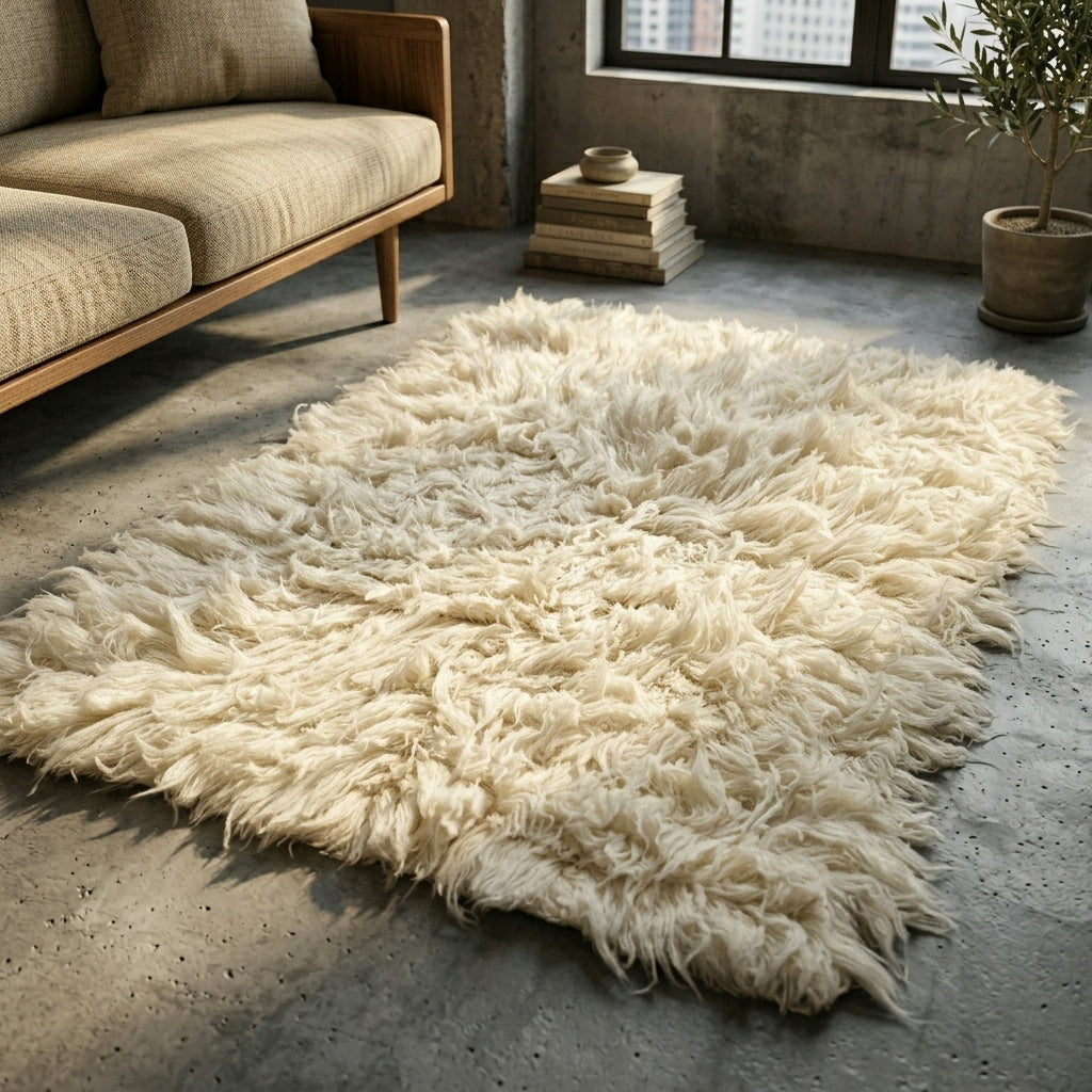 EXOTIC CHUNKY WOOL FLOKATI RUG💥LONG 6