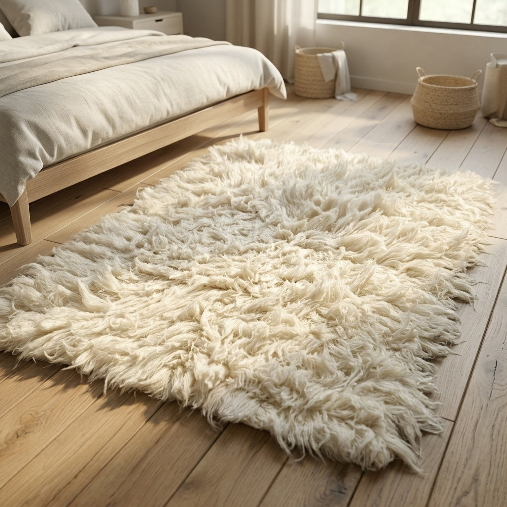 EXOTIC CHUNKY WOOL FLOKATI RUG💥LONG 6