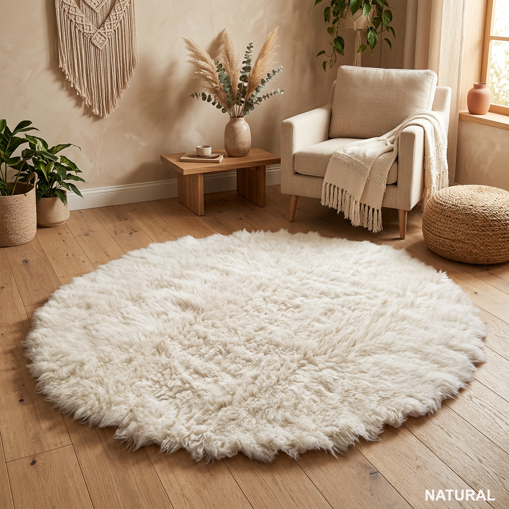 SUPER THICK ROUND FLOKATI RUG | PLUSH 3.5