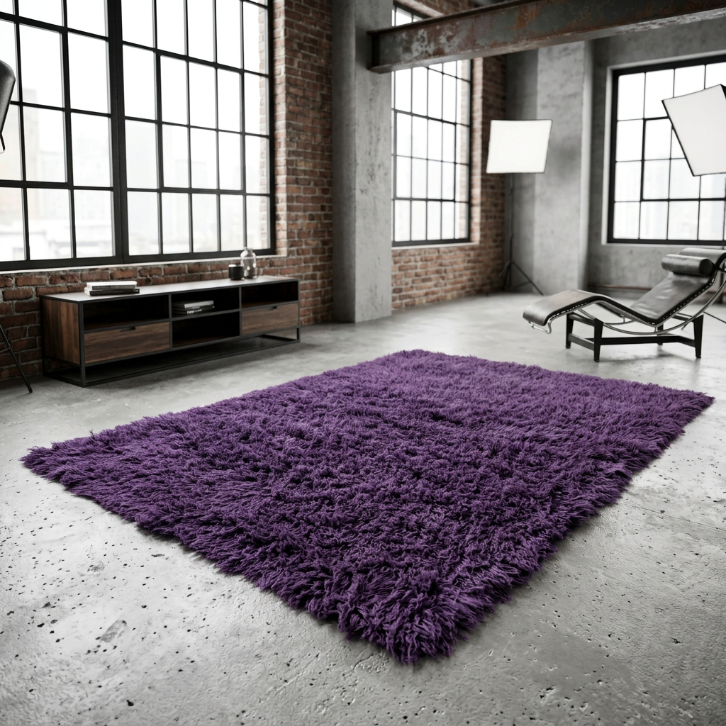 SUPER THICK 6x9 PURPLE FLOKATI RUG💥LONG 3.5
