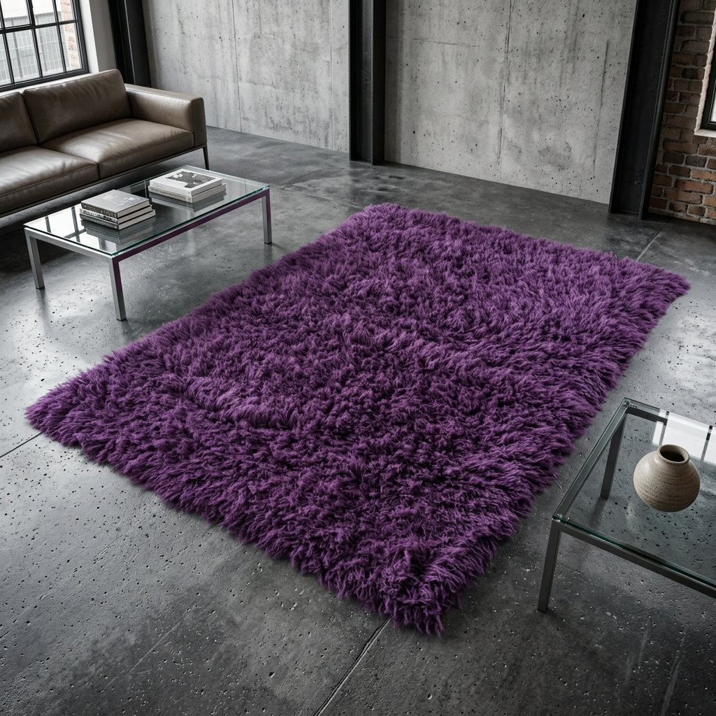 SUPER THICK 6x9 PURPLE FLOKATI RUG💥LONG 3.5
