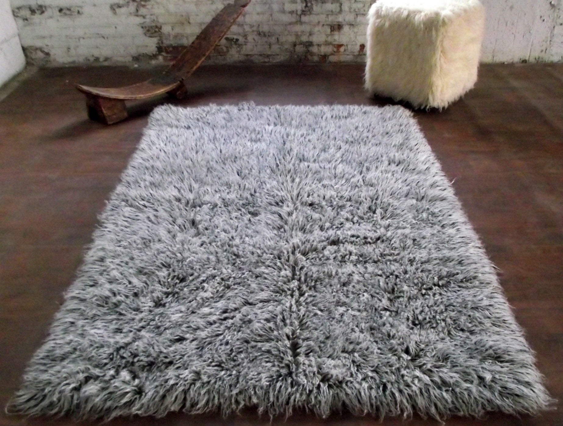 STYLISH SALT AND PEPPER FLOKATI RUGS💥THICK 3.5