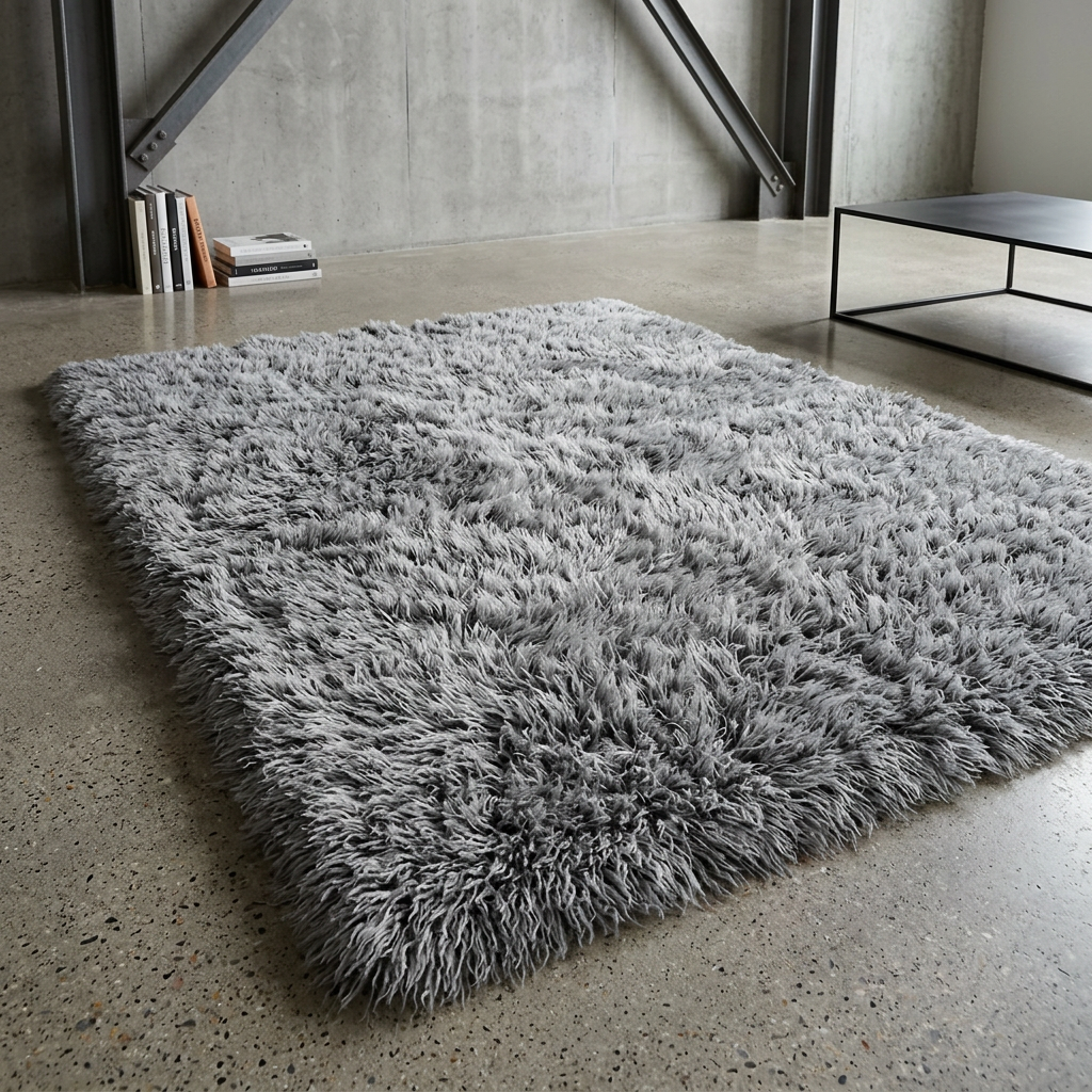 STYLISH SALT AND PEPPER FLOKATI RUGS💥THICK 3.5