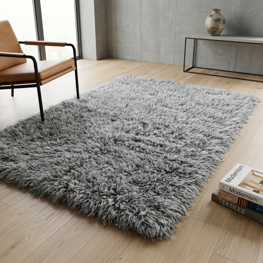 STYLISH SALT AND PEPPER FLOKATI RUGS💥THICK 3.5