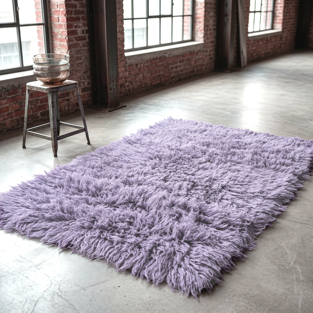 SUPER PLUSH LAVENDER FLOKATI RUG💥THICK 3000 GRAM WEIGHT💥LONG 3.5