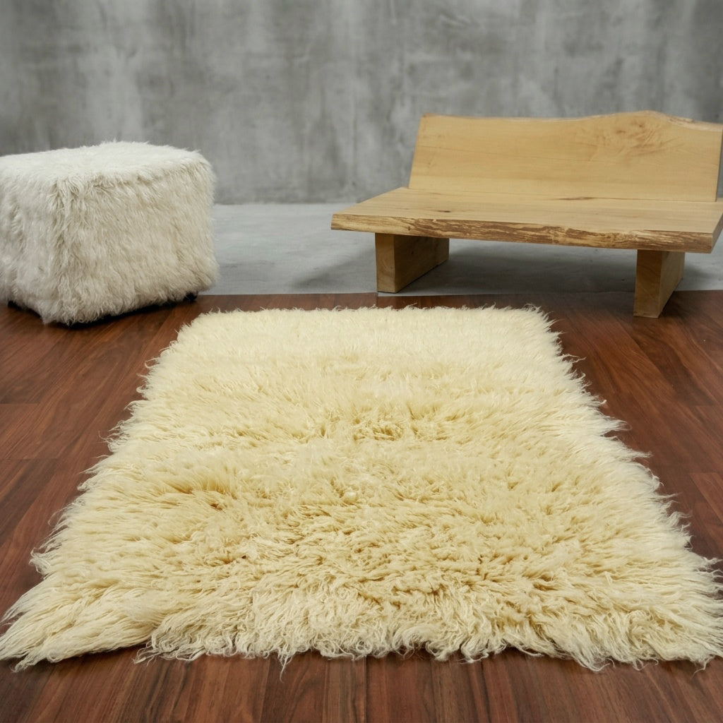 SUPER THICK 3X5 YELLOW FLOKATI RUG💥THICK 3000gsm WEIGHT💥LONG 3.5