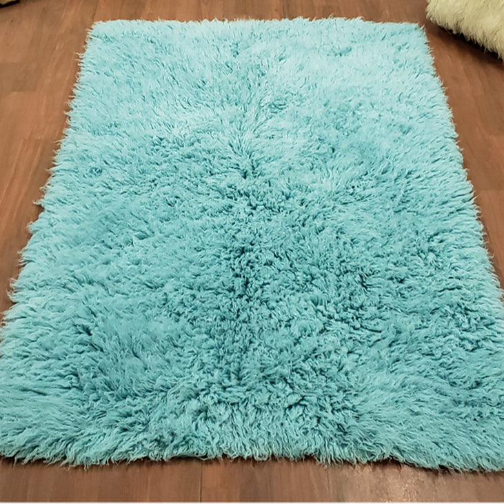 SUPER PLUSH 3X5 TURQUOISE FLOKATI RUG | THICK 3000gsm WEIGHT | LONG 3.5